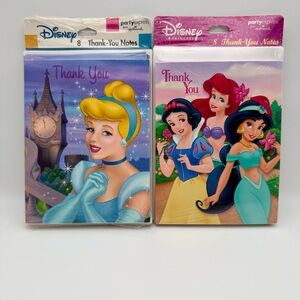 Vintage Disney Princess Thank You Notes Lot of 2 Sealed Hallmark Party Express